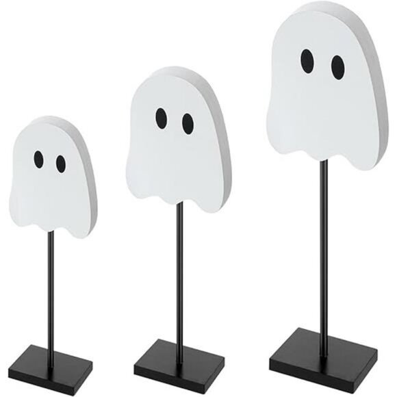 3 Pcs Halloween Ghost Table Decor Wood Tiered Tray Decorations - Picture 7 of 7